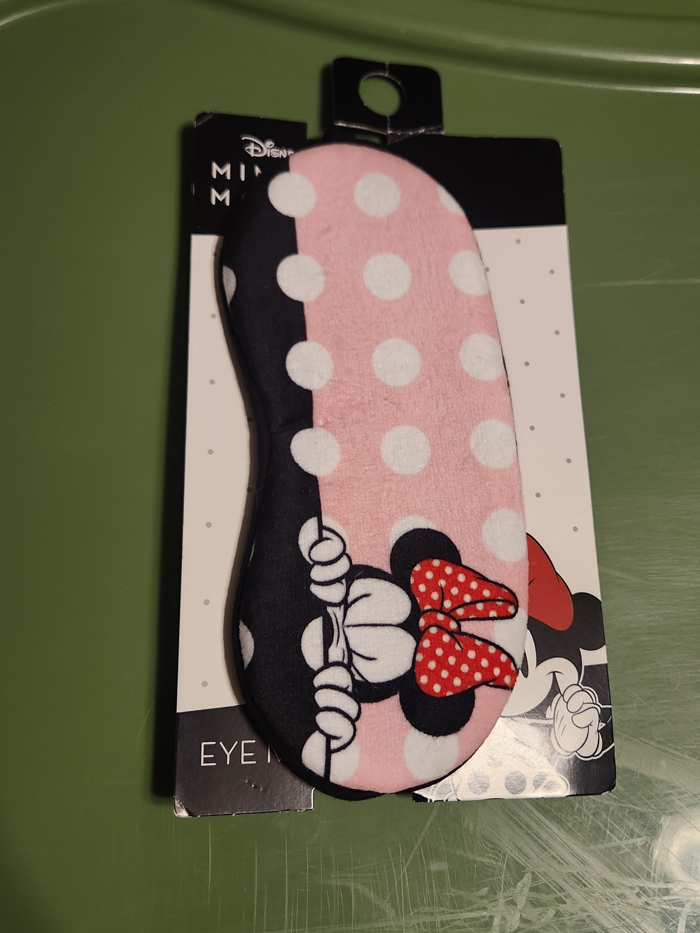 Disney Minnie Mouse Pink and Black Polka Dot Women's Sleep Mask NWT